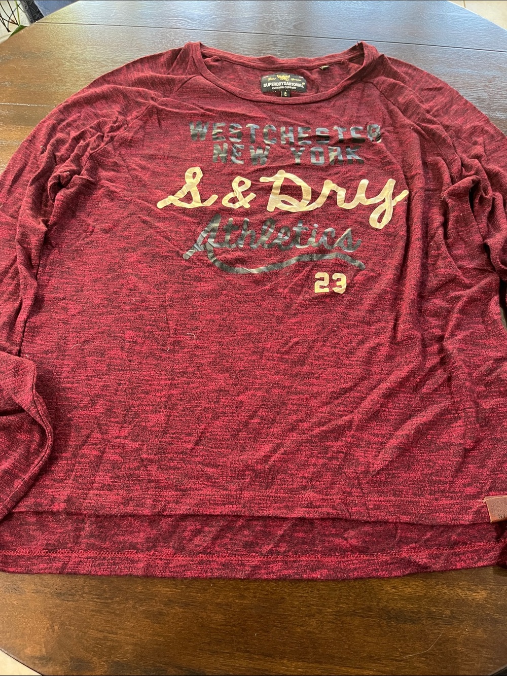 Superdry Maroon Long-Sleeve Graphic Top size XL
